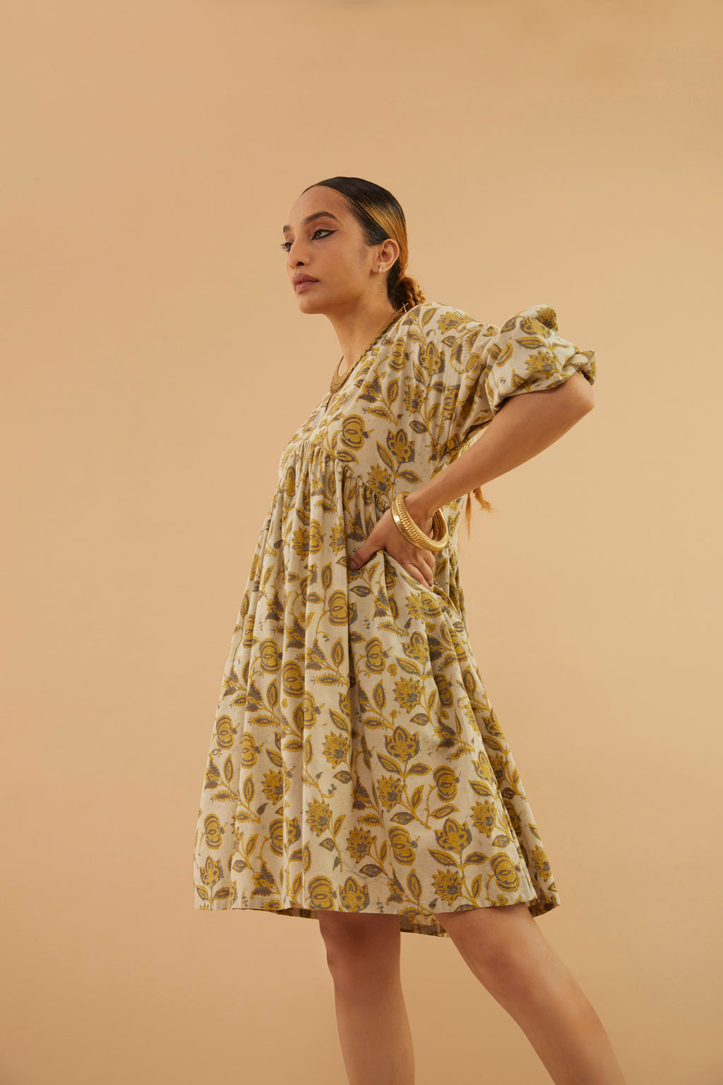Floral Motif Bagru Alia Dress
