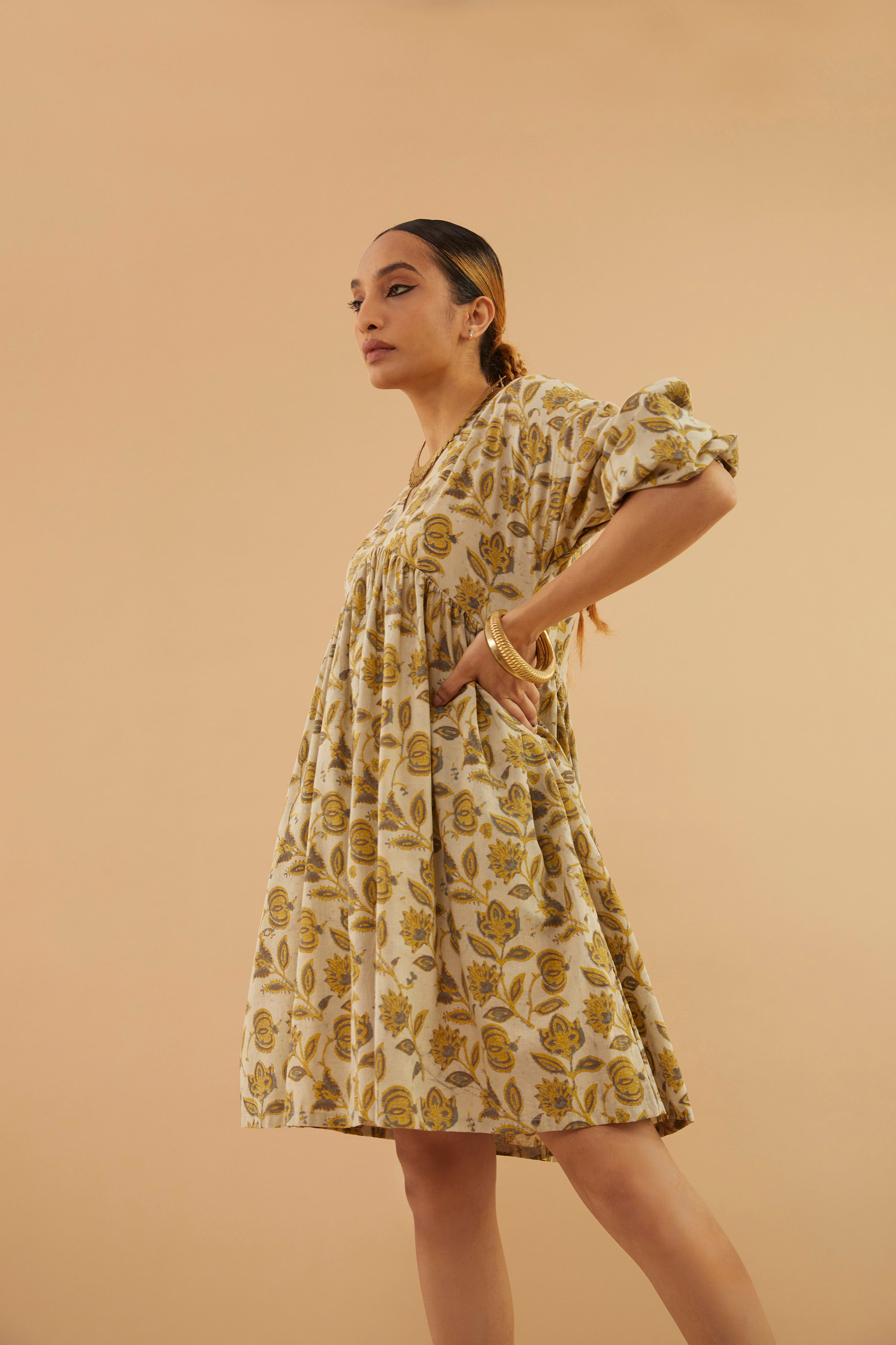 Floral Motif Bagru Alia Dress