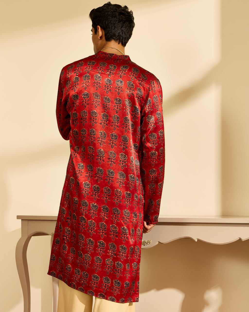 Butta Ajrakh Mashru Kurta