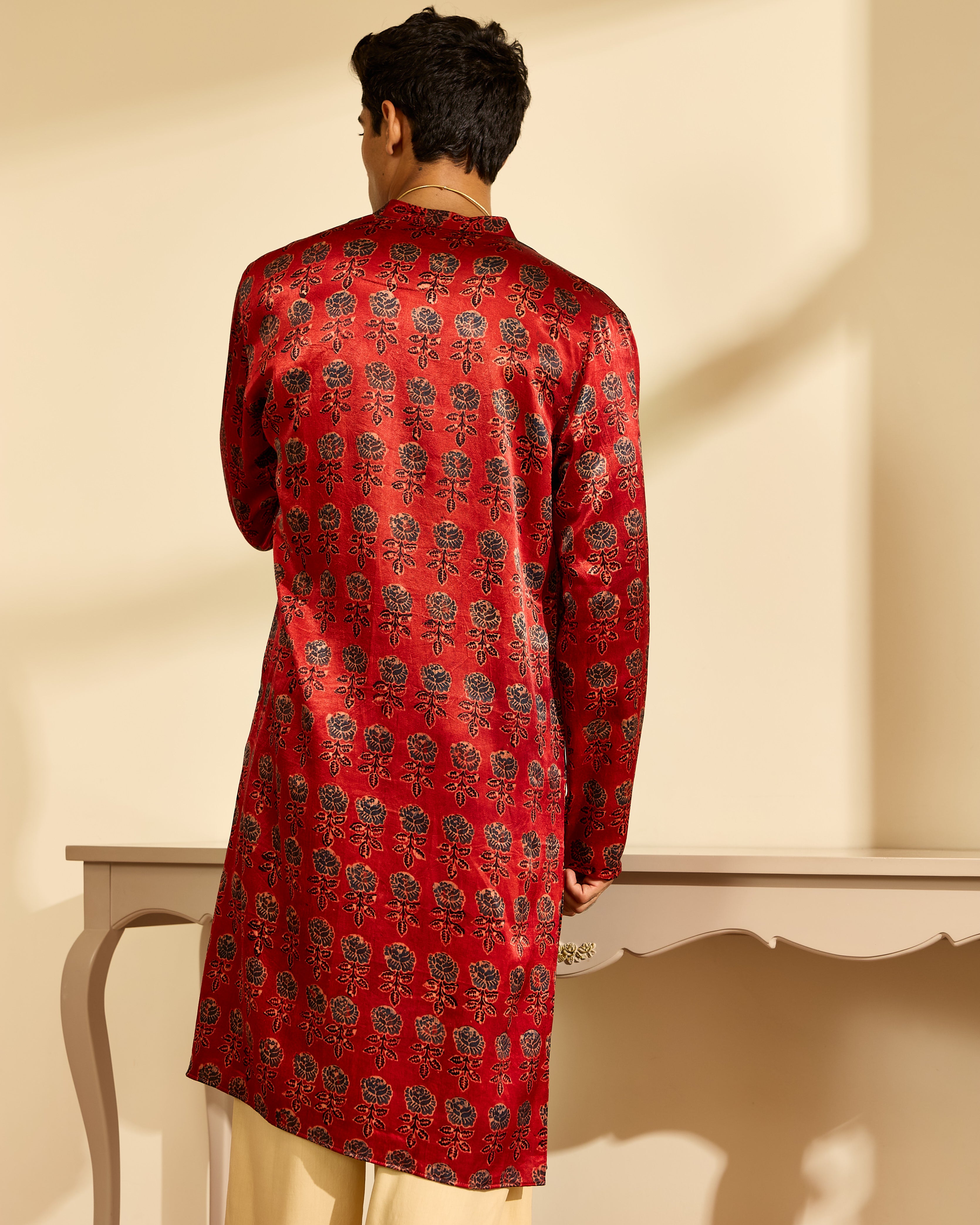 Butta Ajrakh Mashru Kurta