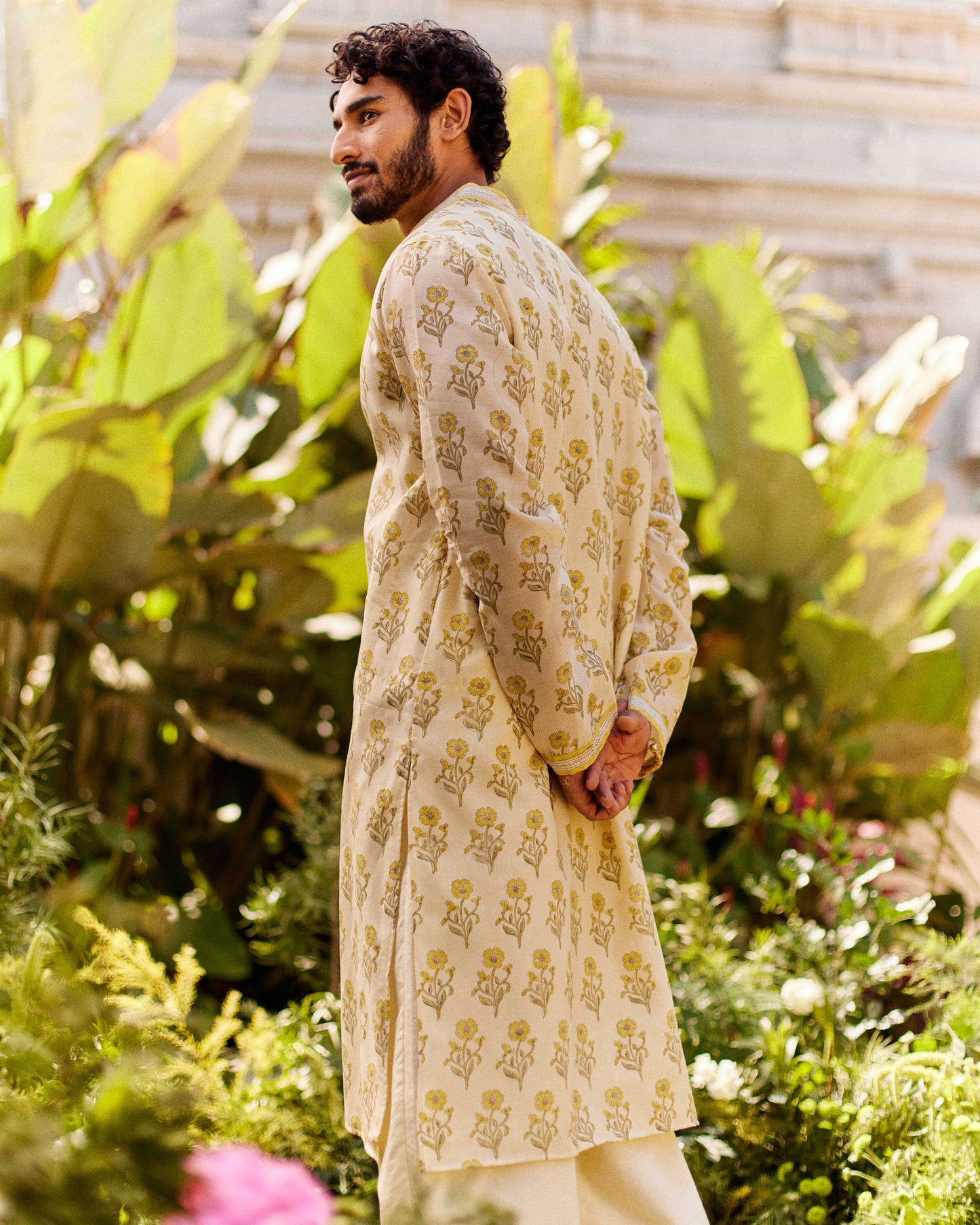 Kaner Buta Yellow kurta