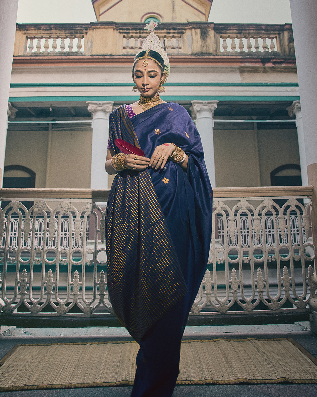 Mrinmoyee Navy Blue Saree