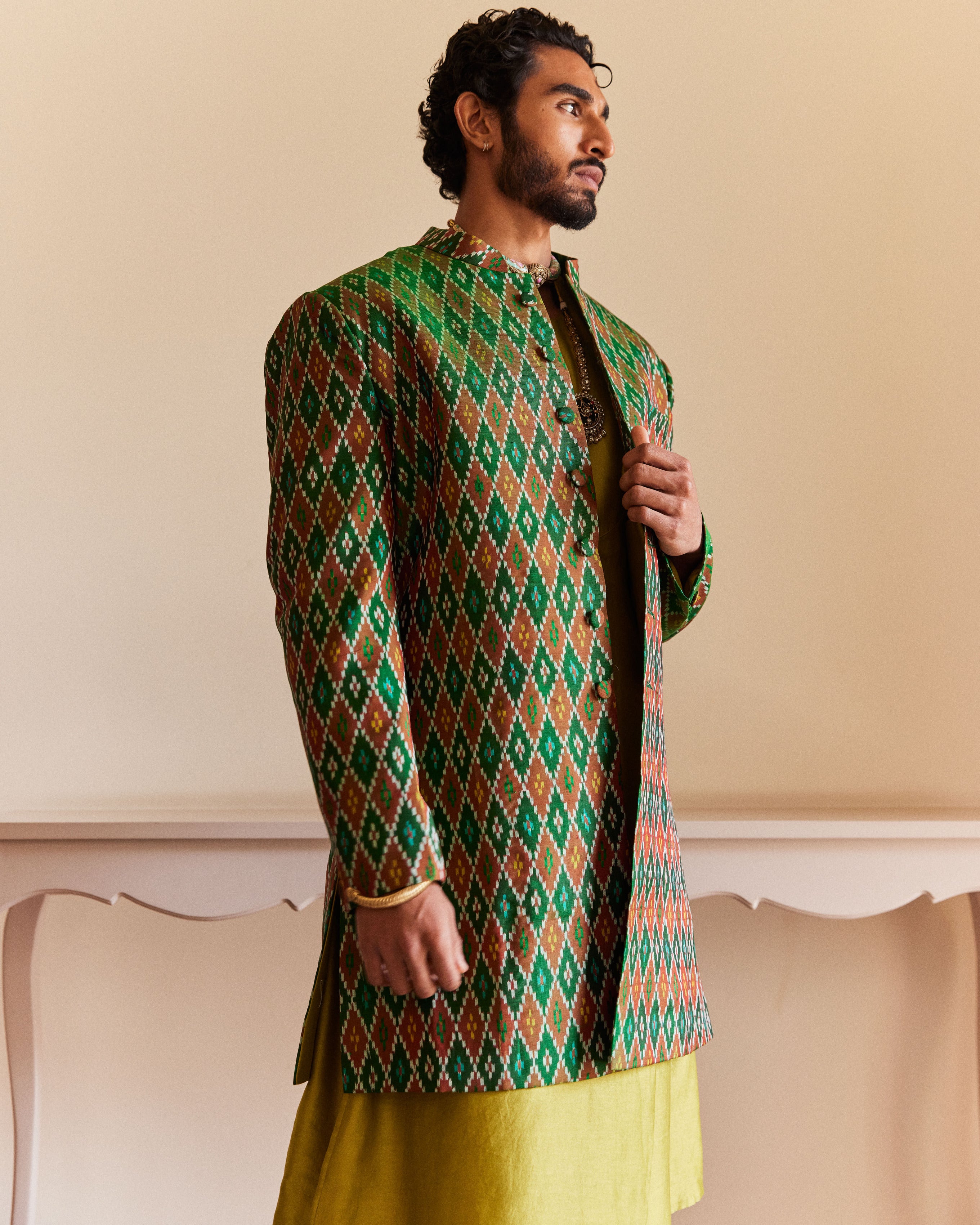 Barfi Green Achkan