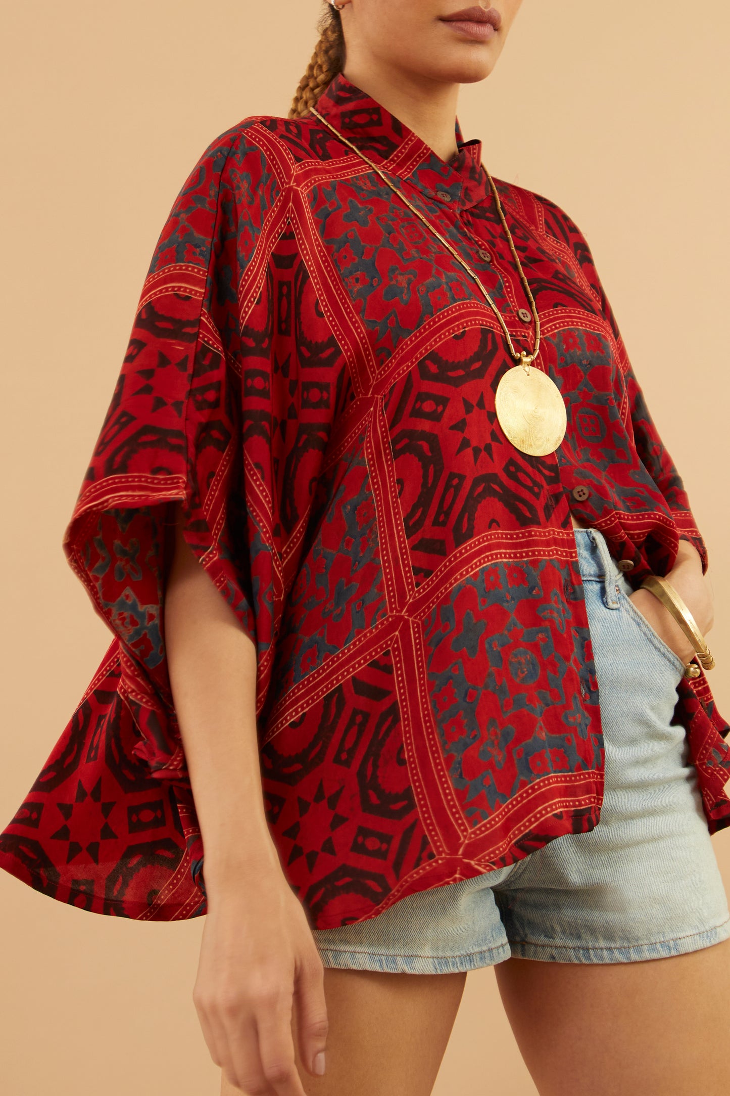 Red Ajrakh Modal Shirt