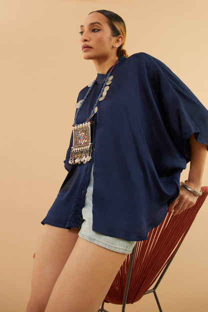 Blue Ajrakh Modal Shirt