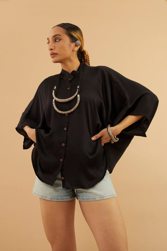 Black Ajrakh Modal Shirt