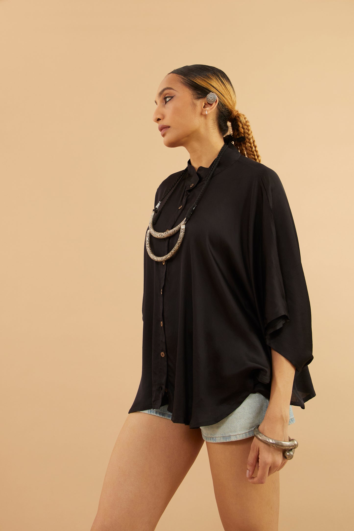 Black Ajrakh Modal Shirt