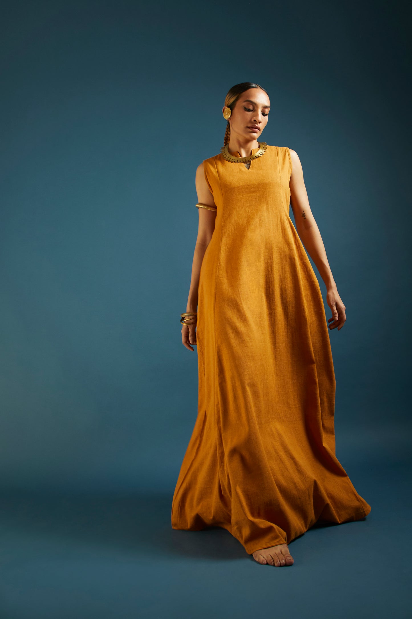 Ochre Yellow Kala Cotton Maxi