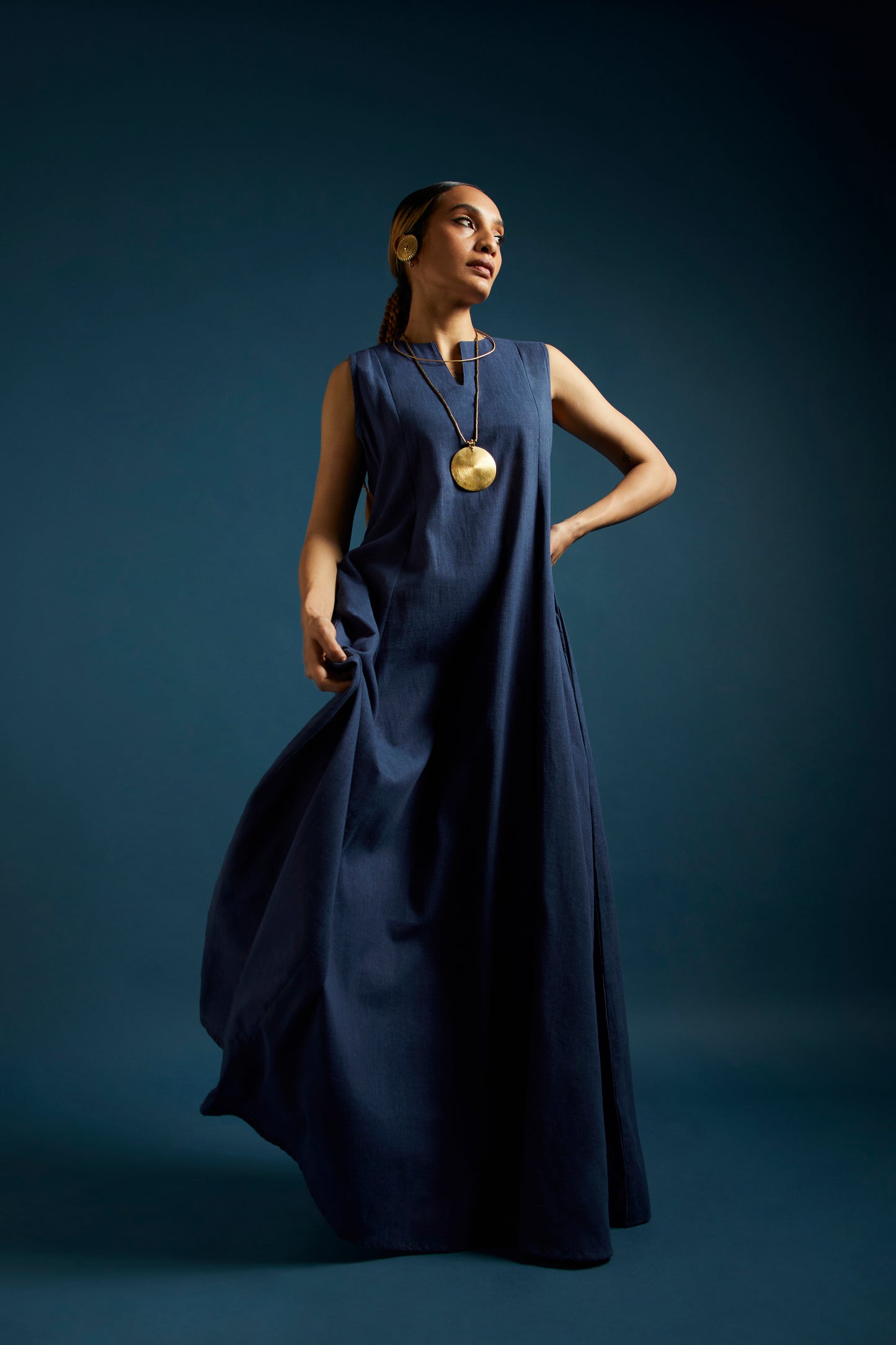 Dark Blue Kala Cotton Maxi