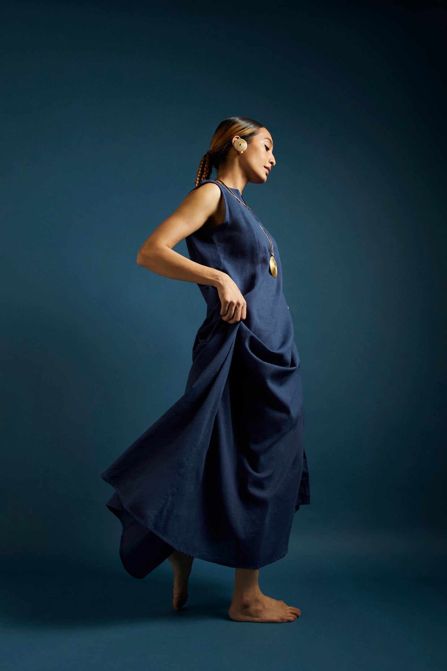 Dark Blue Kala Cotton Maxi