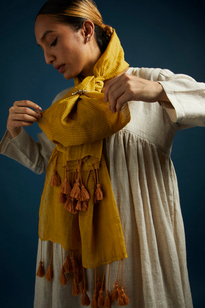 Yellow Stripe Tissue Modal Stole