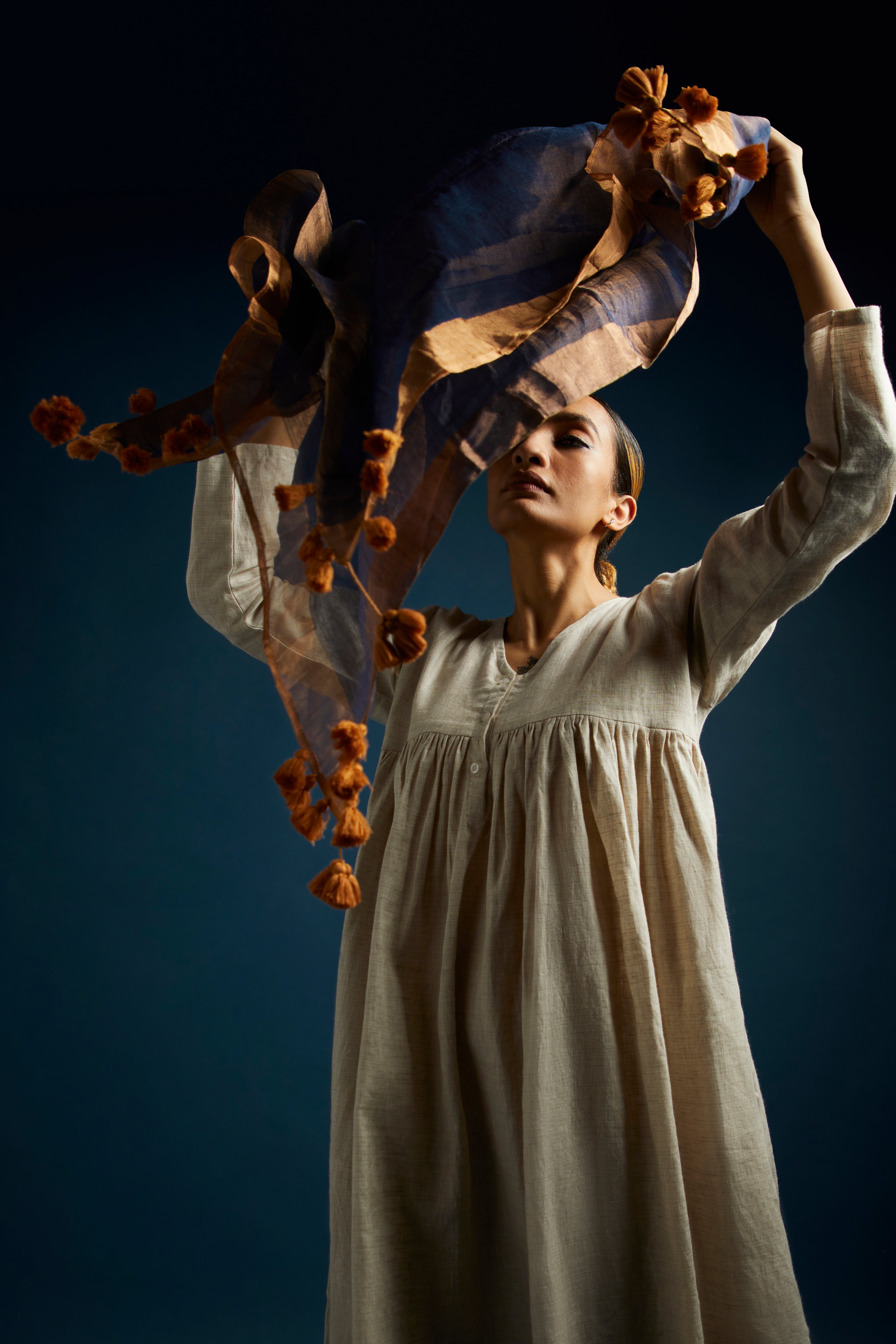 Dark Blue Tissue Modal Scarf