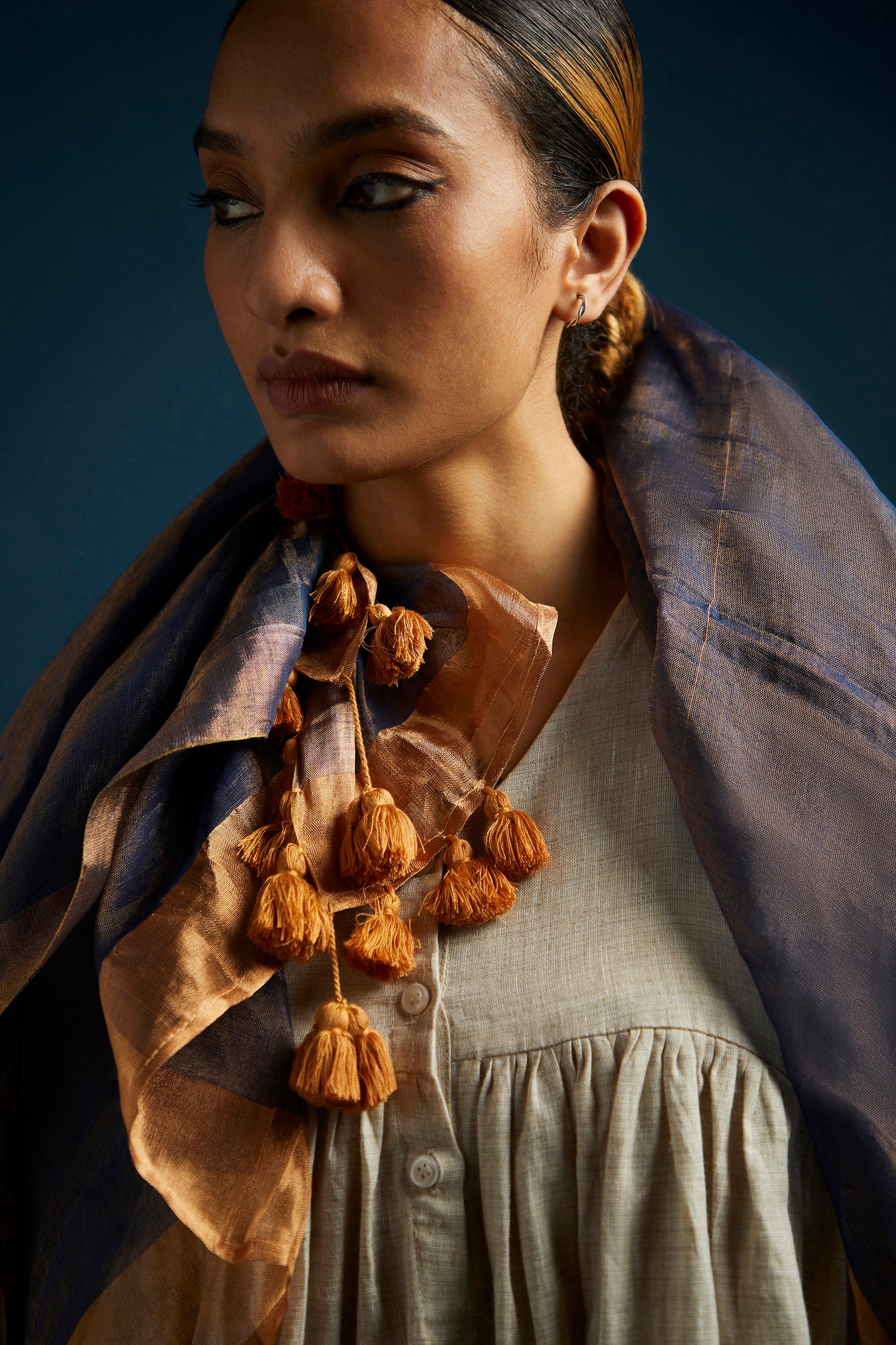 Dark Blue Tissue Modal Scarf
