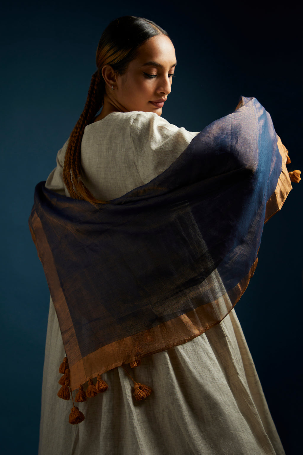 Dark Blue Tissue Modal Scarf