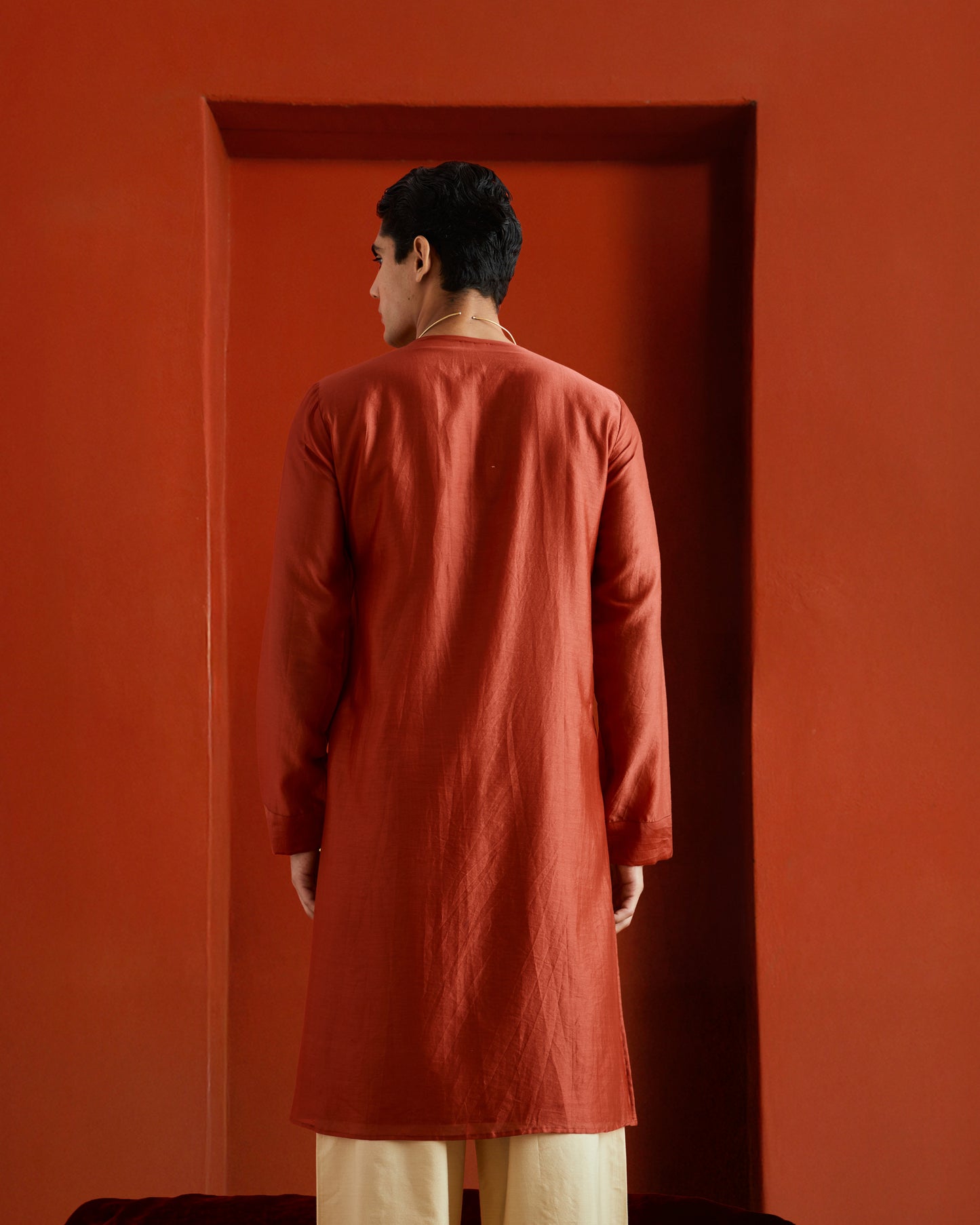 Red Pure Chanderi Angrakha