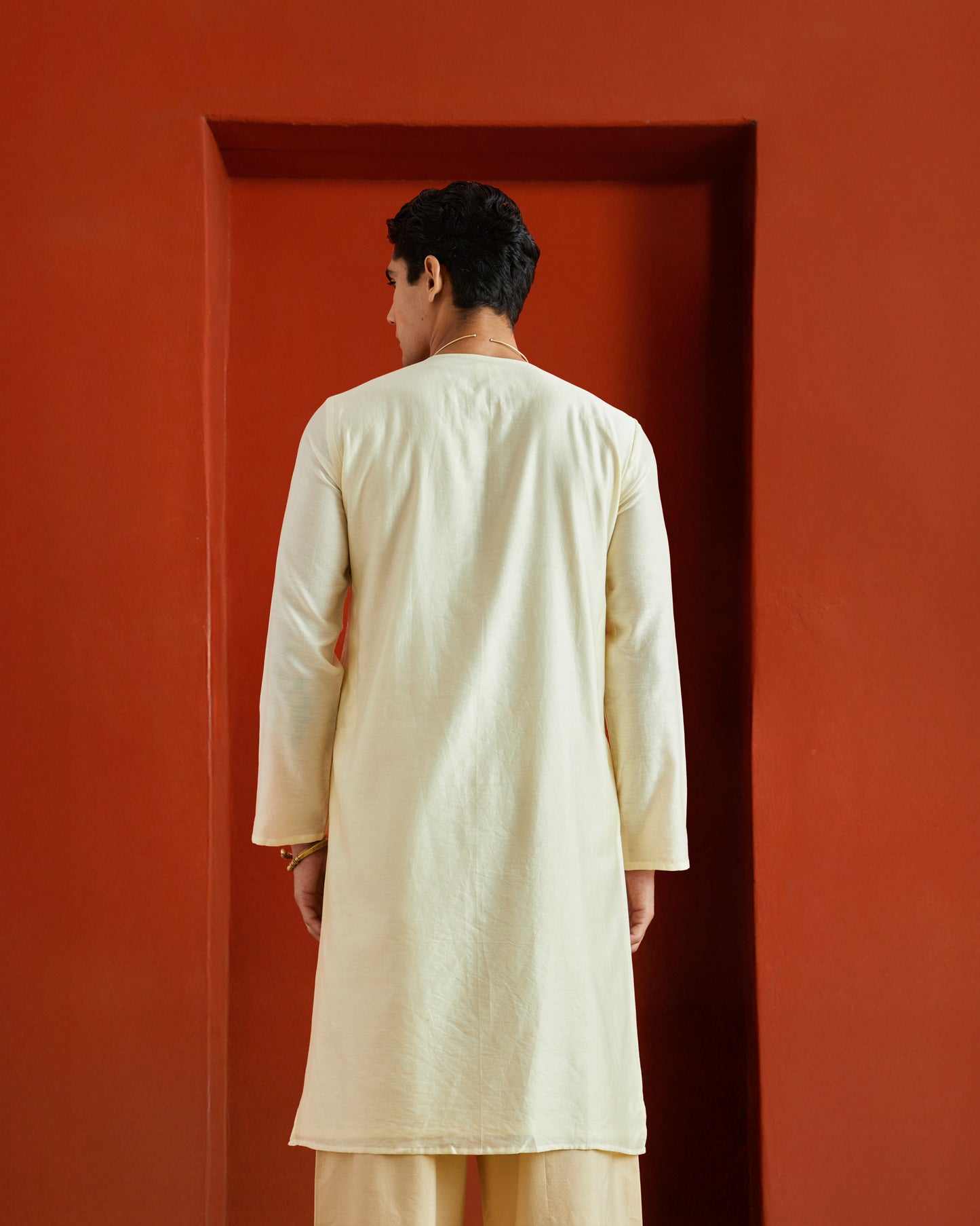 Off White Pure Chanderi Angrakha