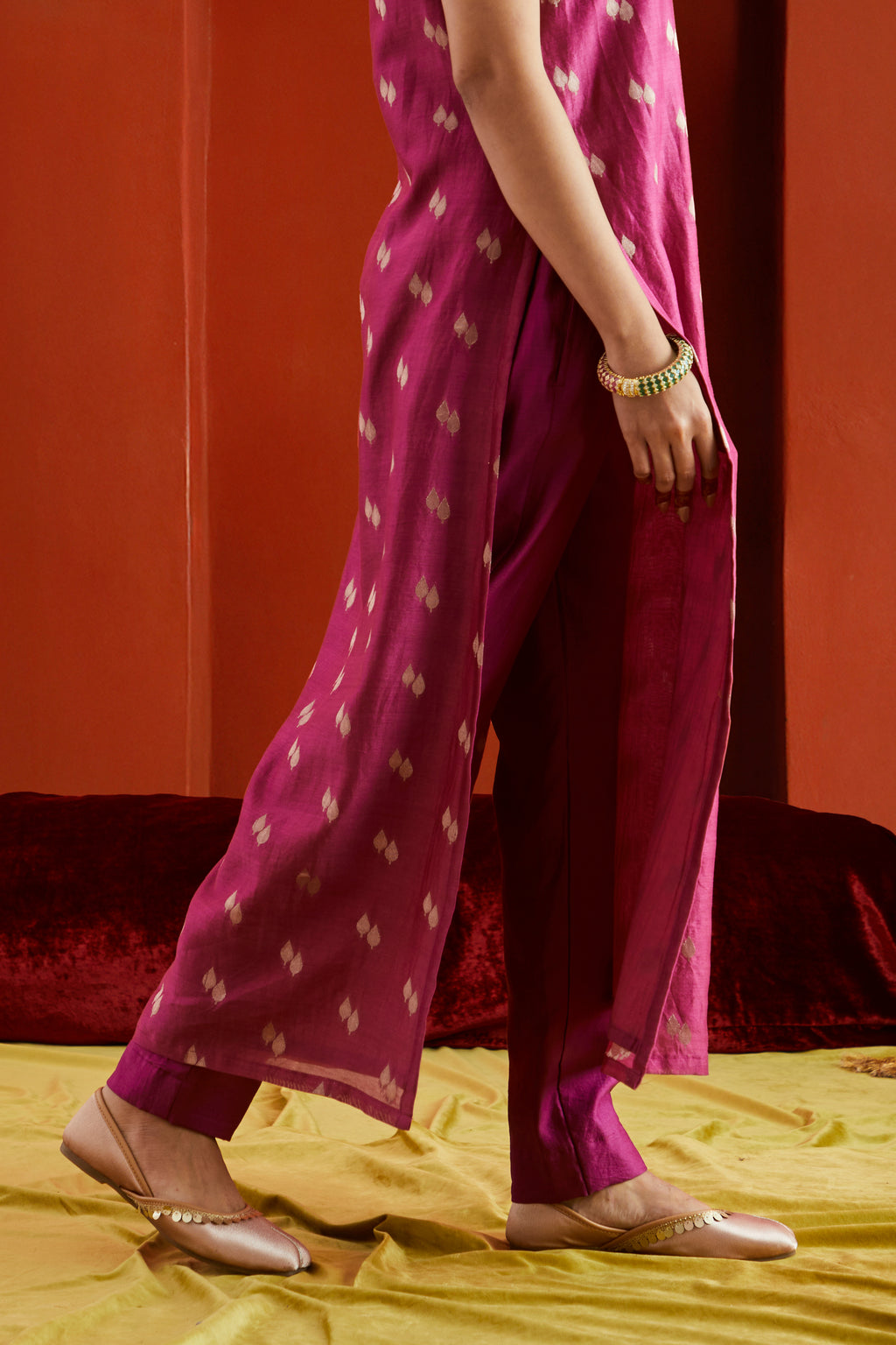 Pink Pure Chanderi Pants