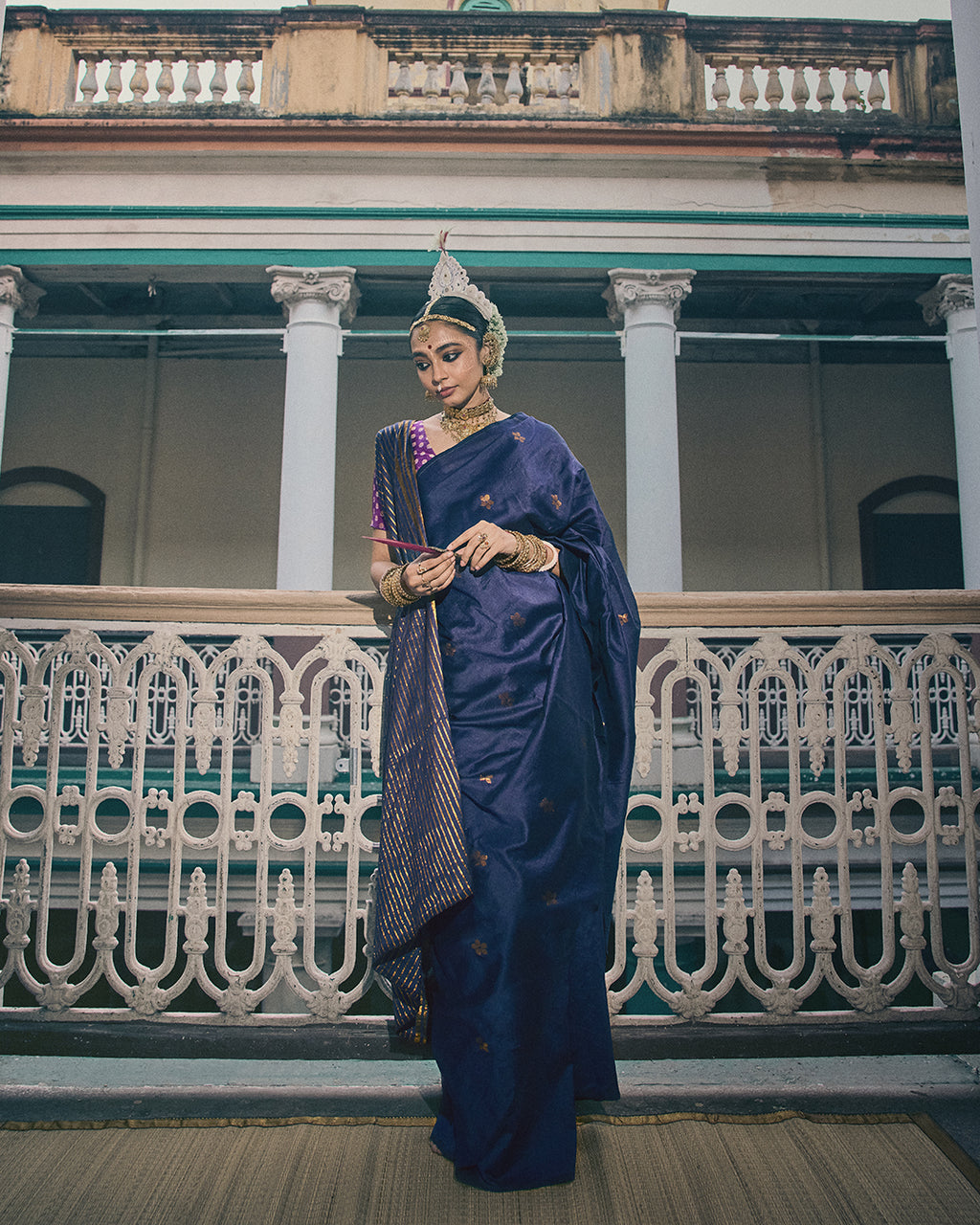 Mrinmoyee Navy Blue Saree