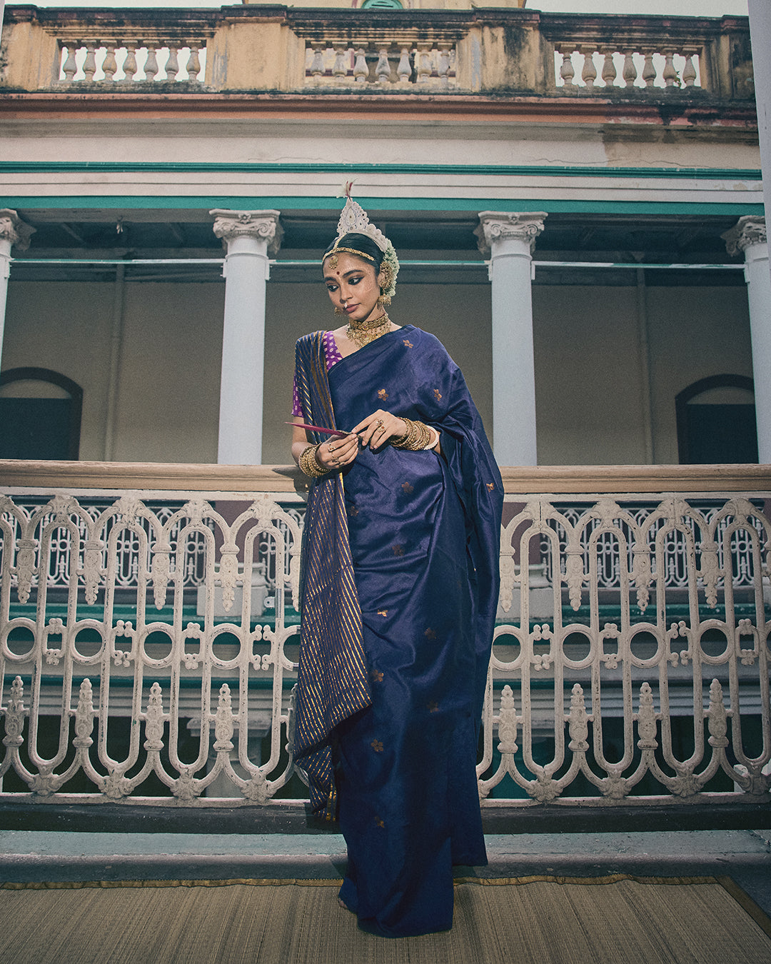 Mrinmoyee Navy Blue Saree