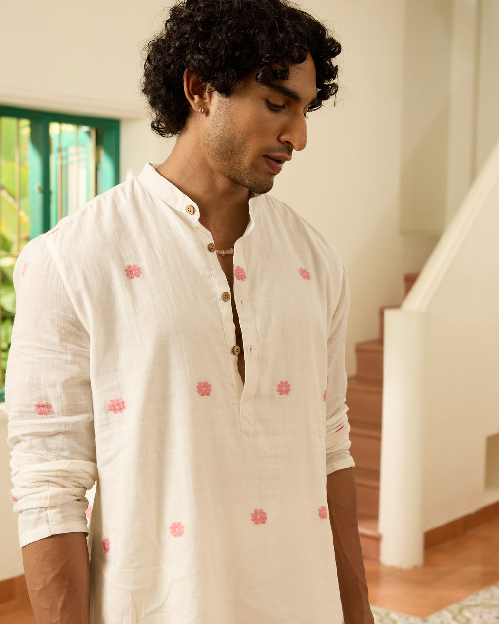 Laal Phul Jamdani Kurta