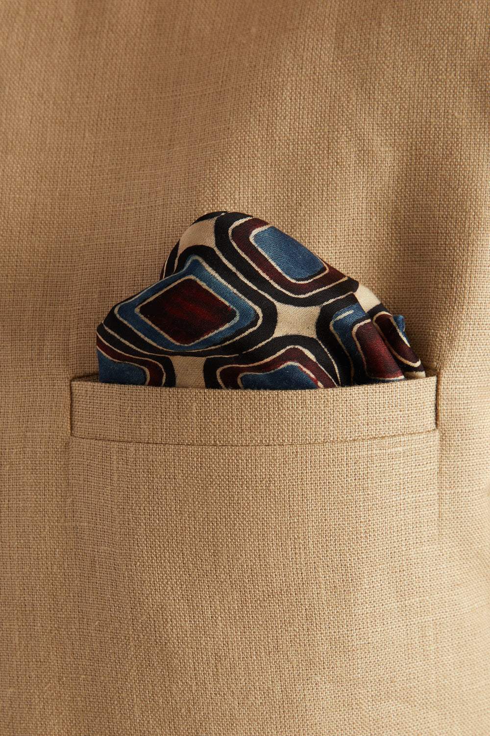 Jaal Ajrakh Dotarfa Pocket Square