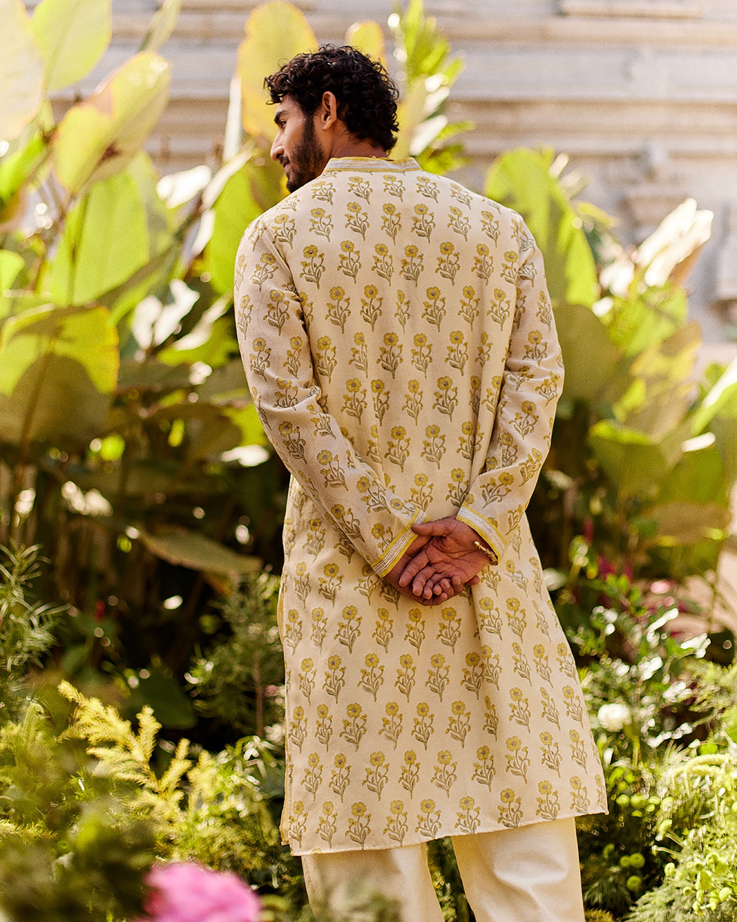 Kaner Buta Yellow kurta