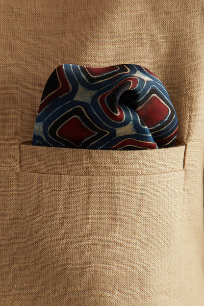 Kyari Ajrakh Dotarfa Pocket Square