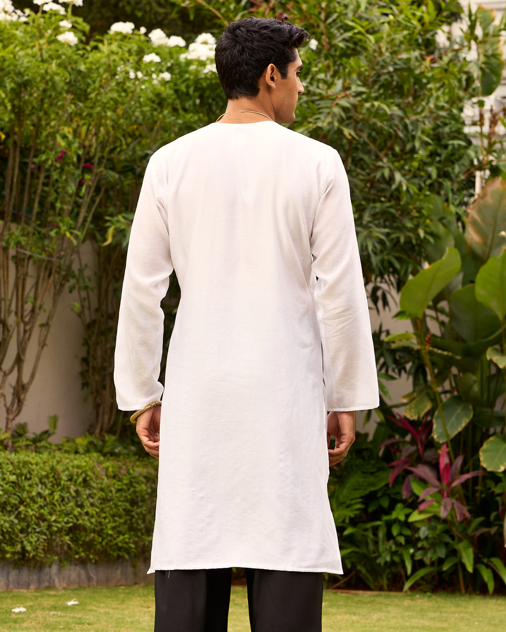 White Pure Chanderi Angrakha (Minimal)