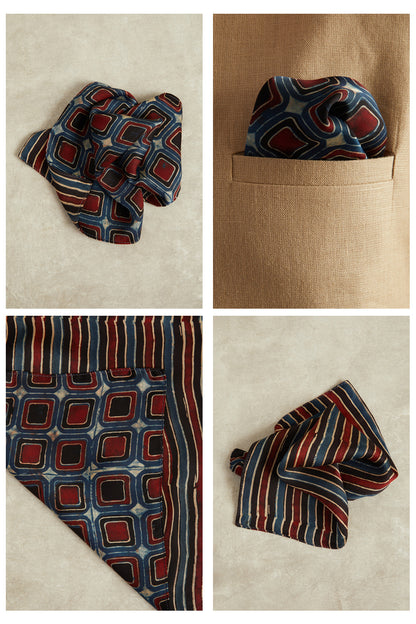 Anhad Ajrakh Dotarfa Pocket Square