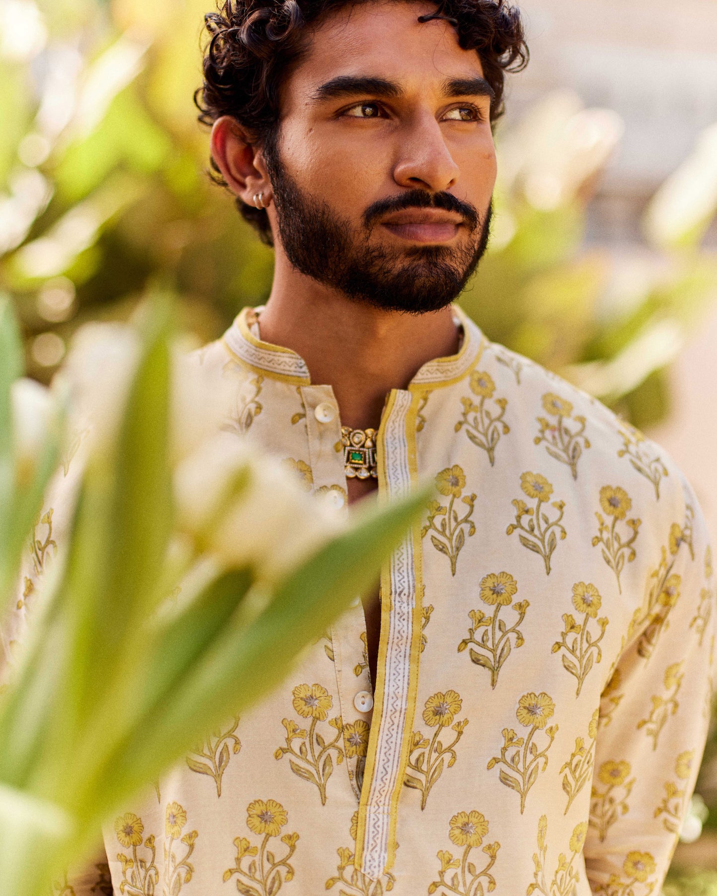 Kaner Buta Yellow kurta