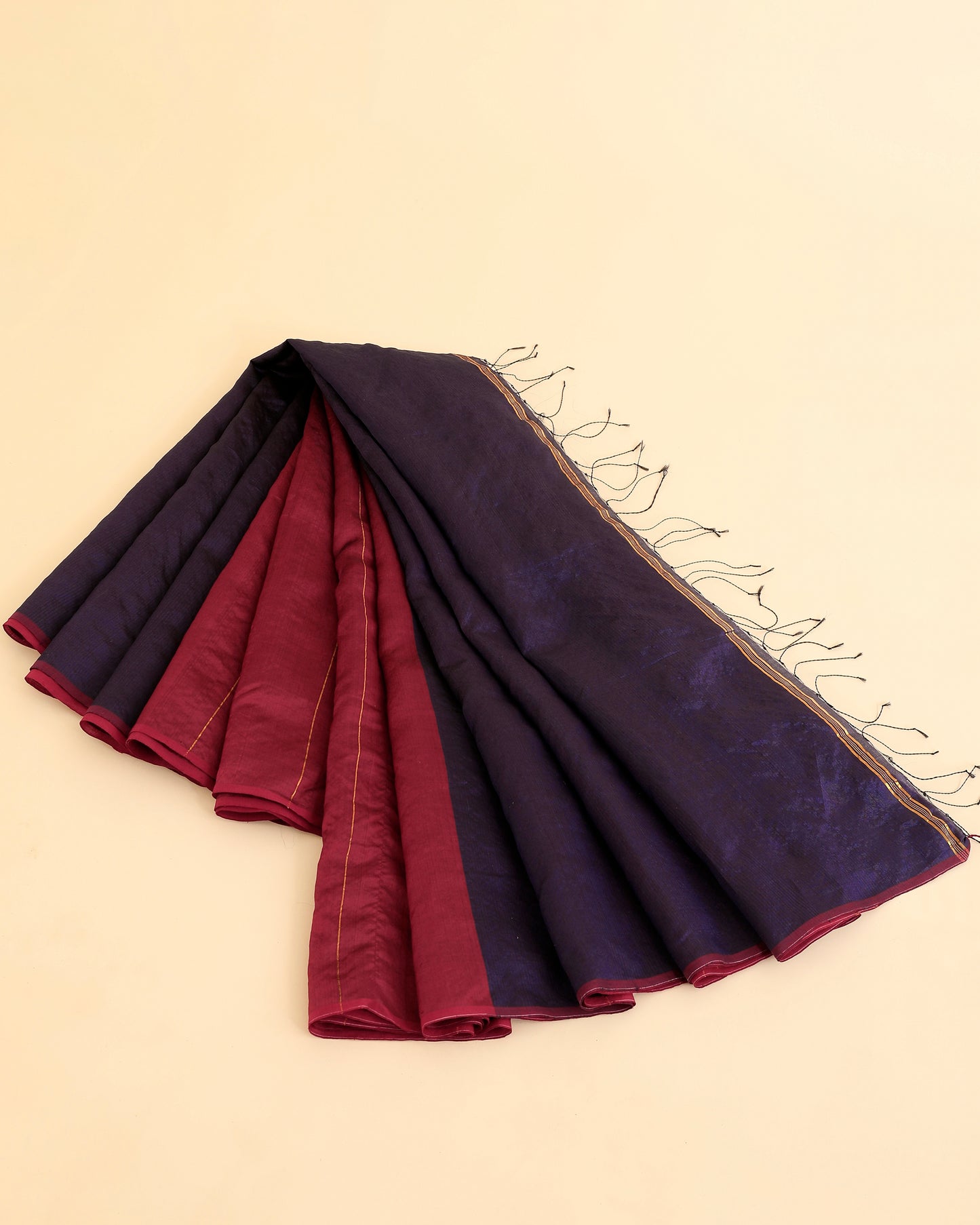 Charu Maroon Blue Saree
