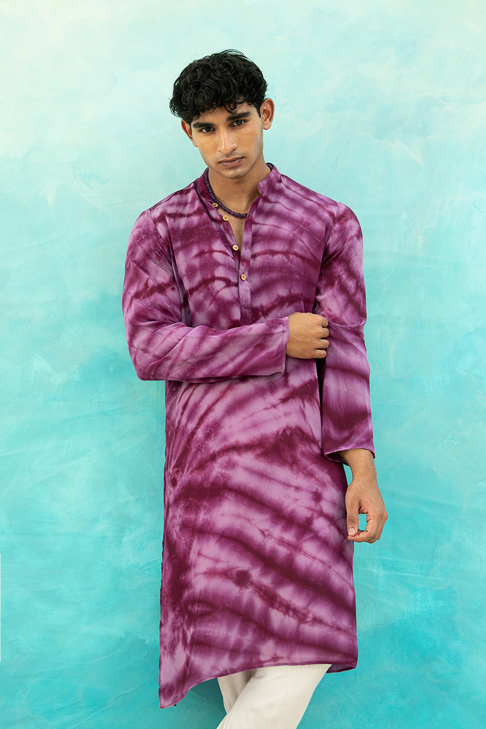 Rangrez Pure Crepe Purple Kurta