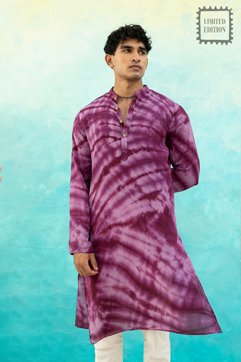 Rangrez Pure Crepe Purple Kurta