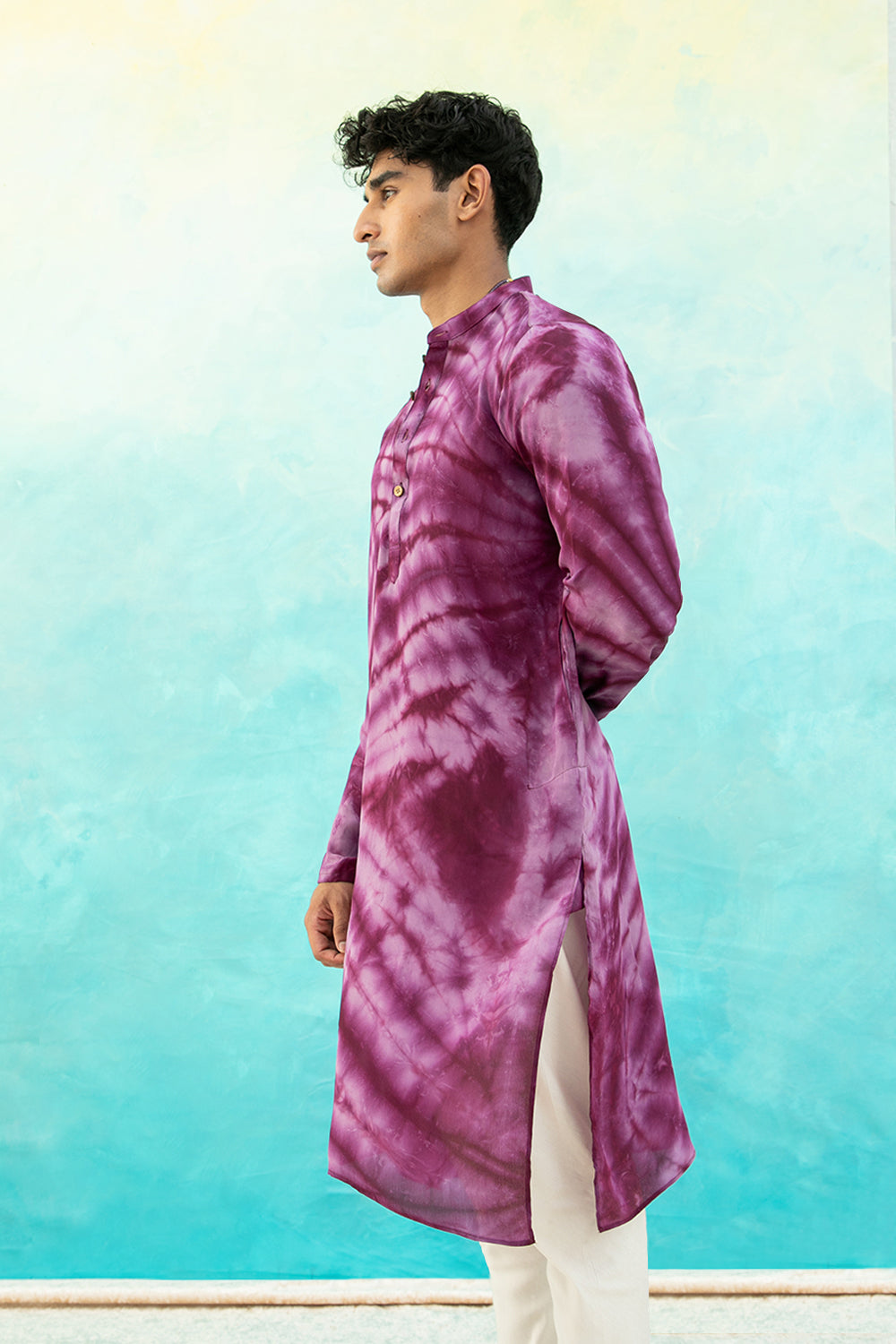 Rangrez Pure Crepe Purple Kurta
