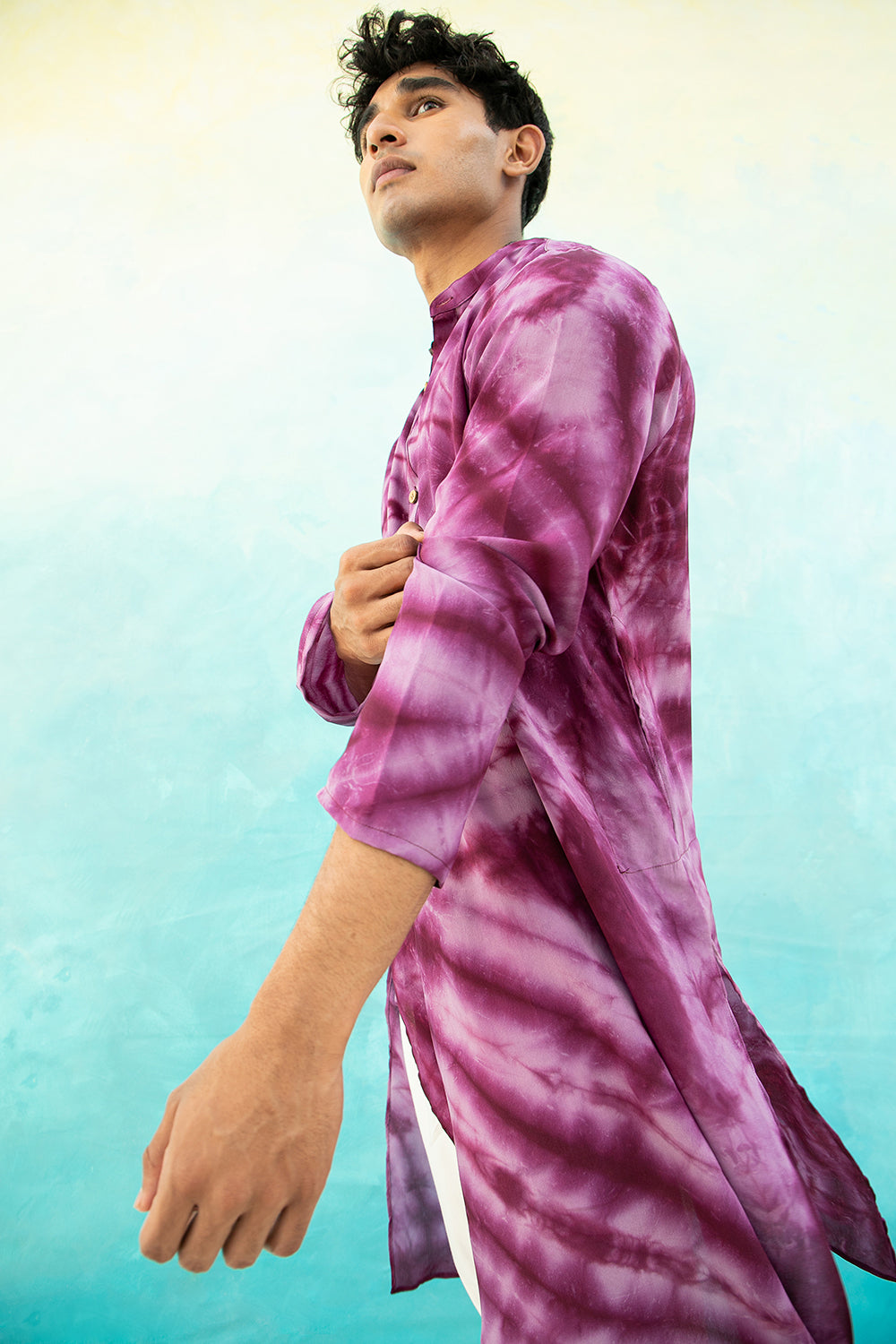 Rangrez Pure Crepe Purple Kurta