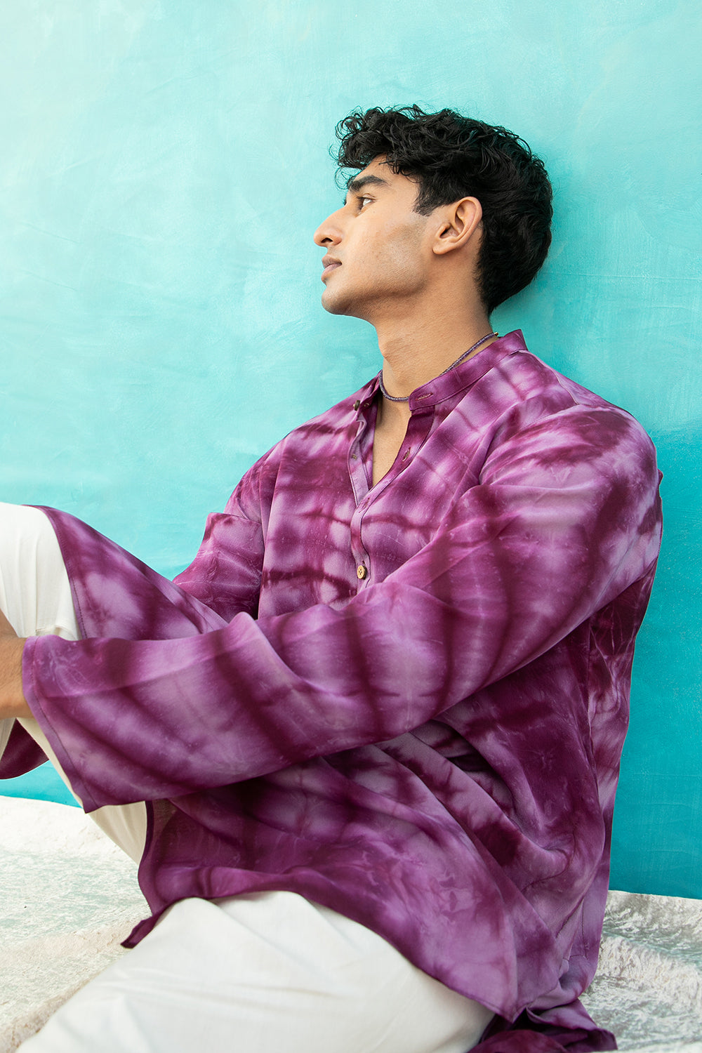 Rangrez Pure Crepe Purple Kurta