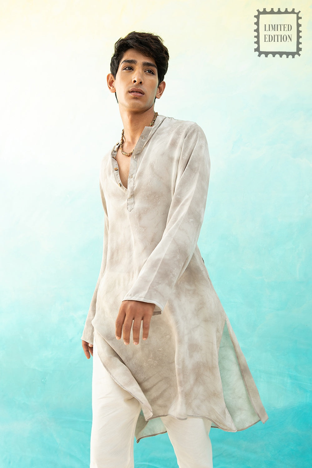 Rangrez Pure Crepe Marble Kurta