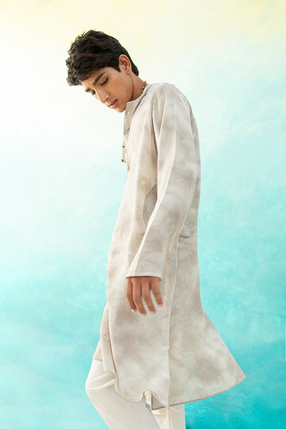 Rangrez Pure Crepe Marble Kurta