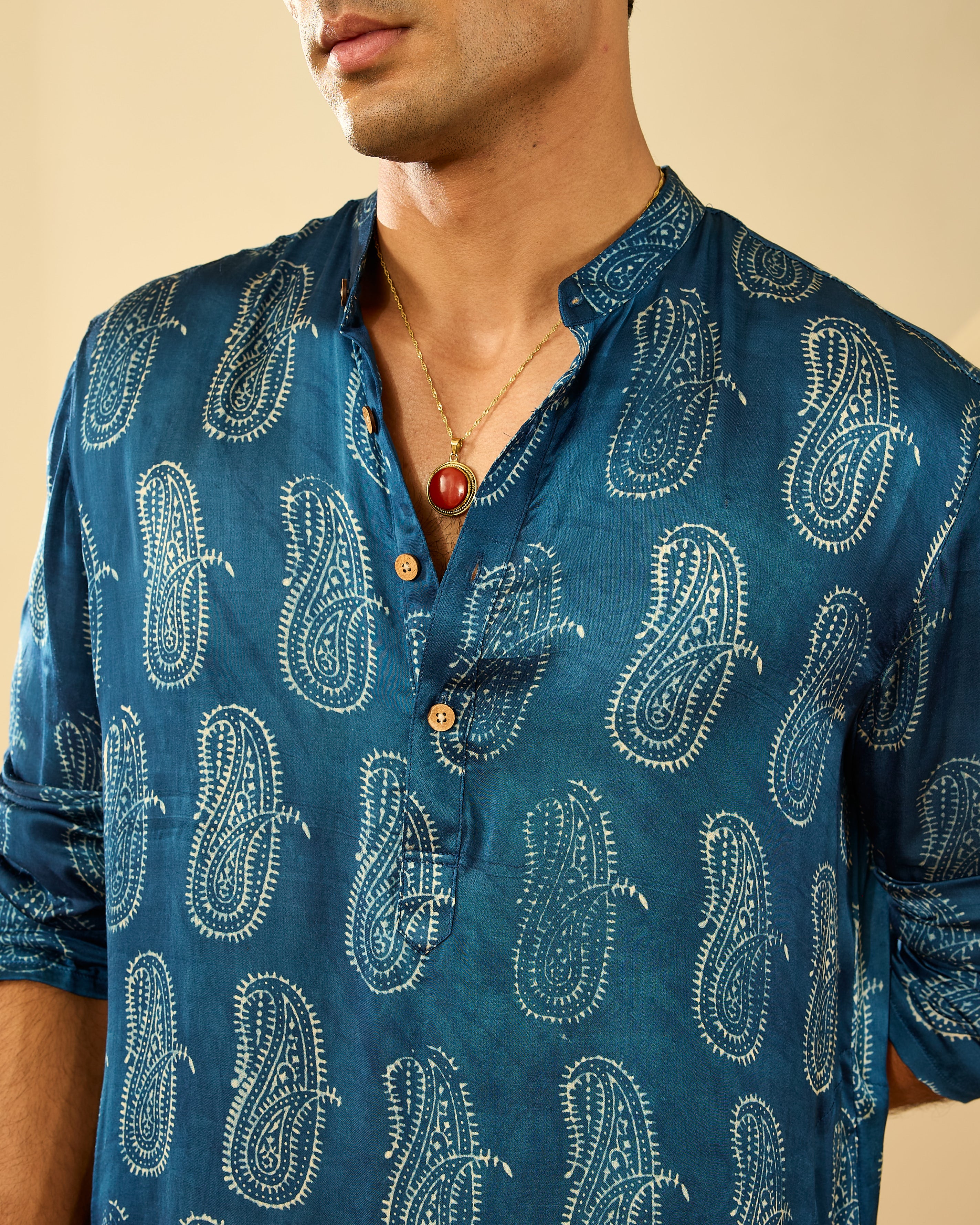 Kairi Ajrakh Kurta