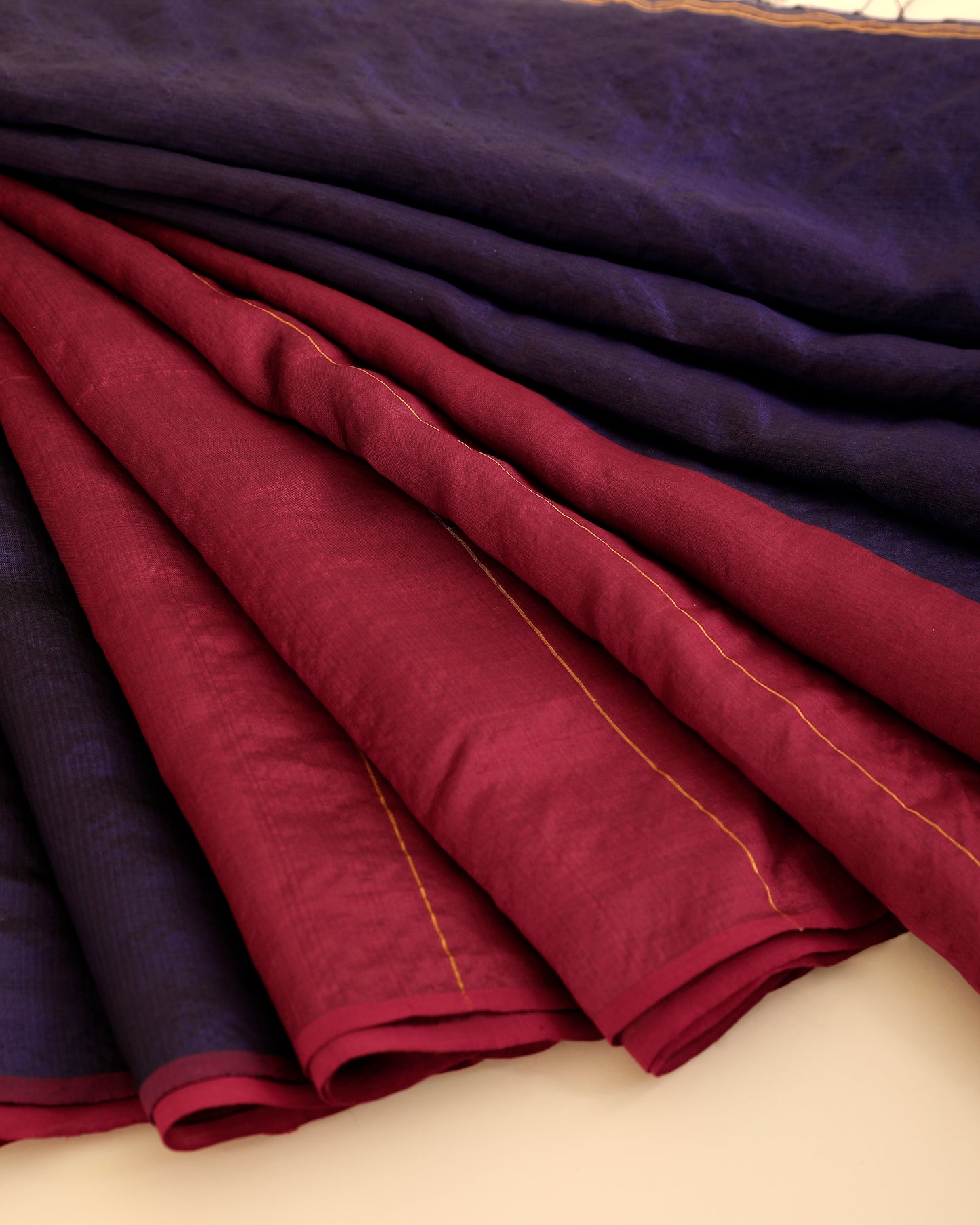 Charu Maroon Blue Saree