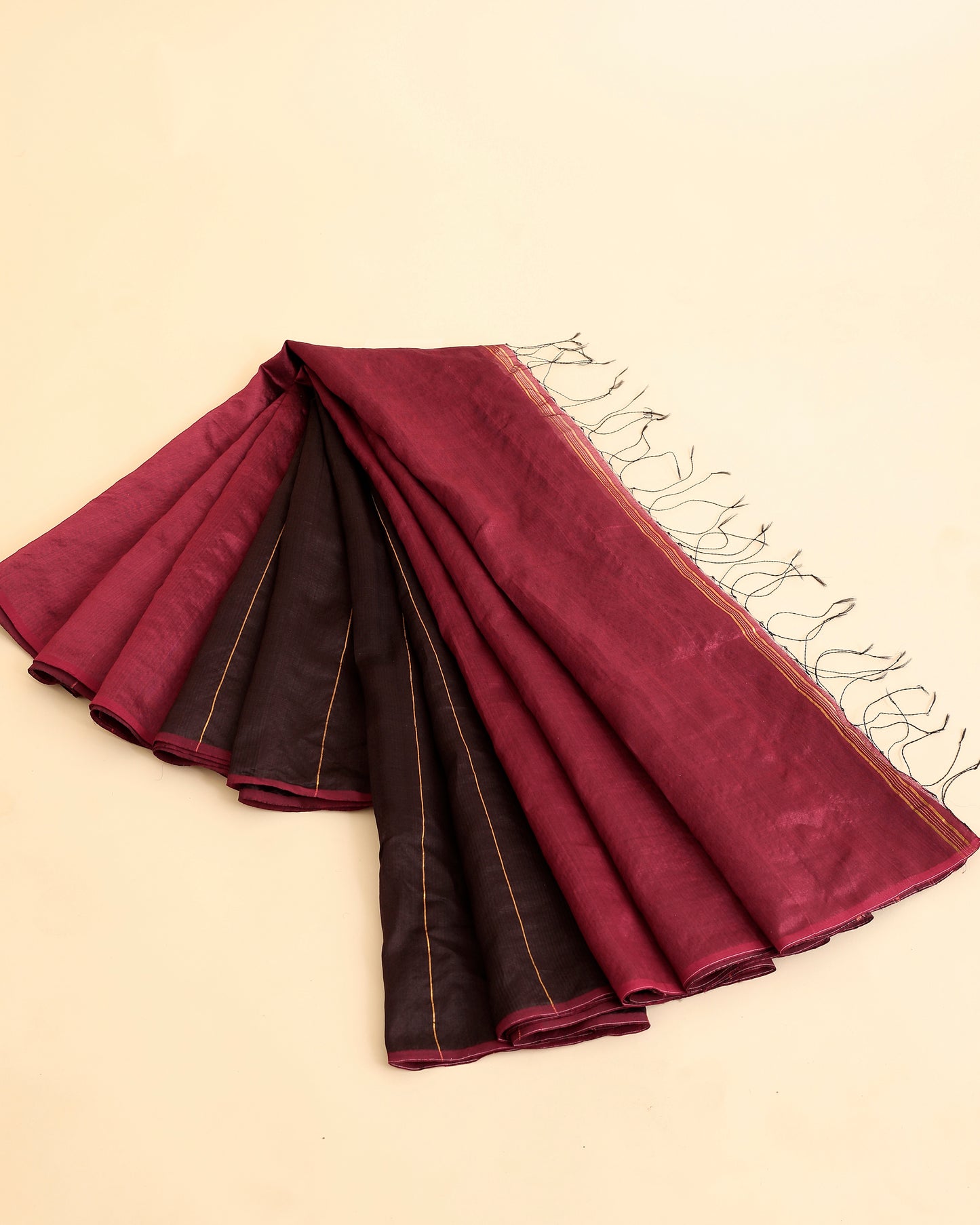 Charu Maroon Brown Saree