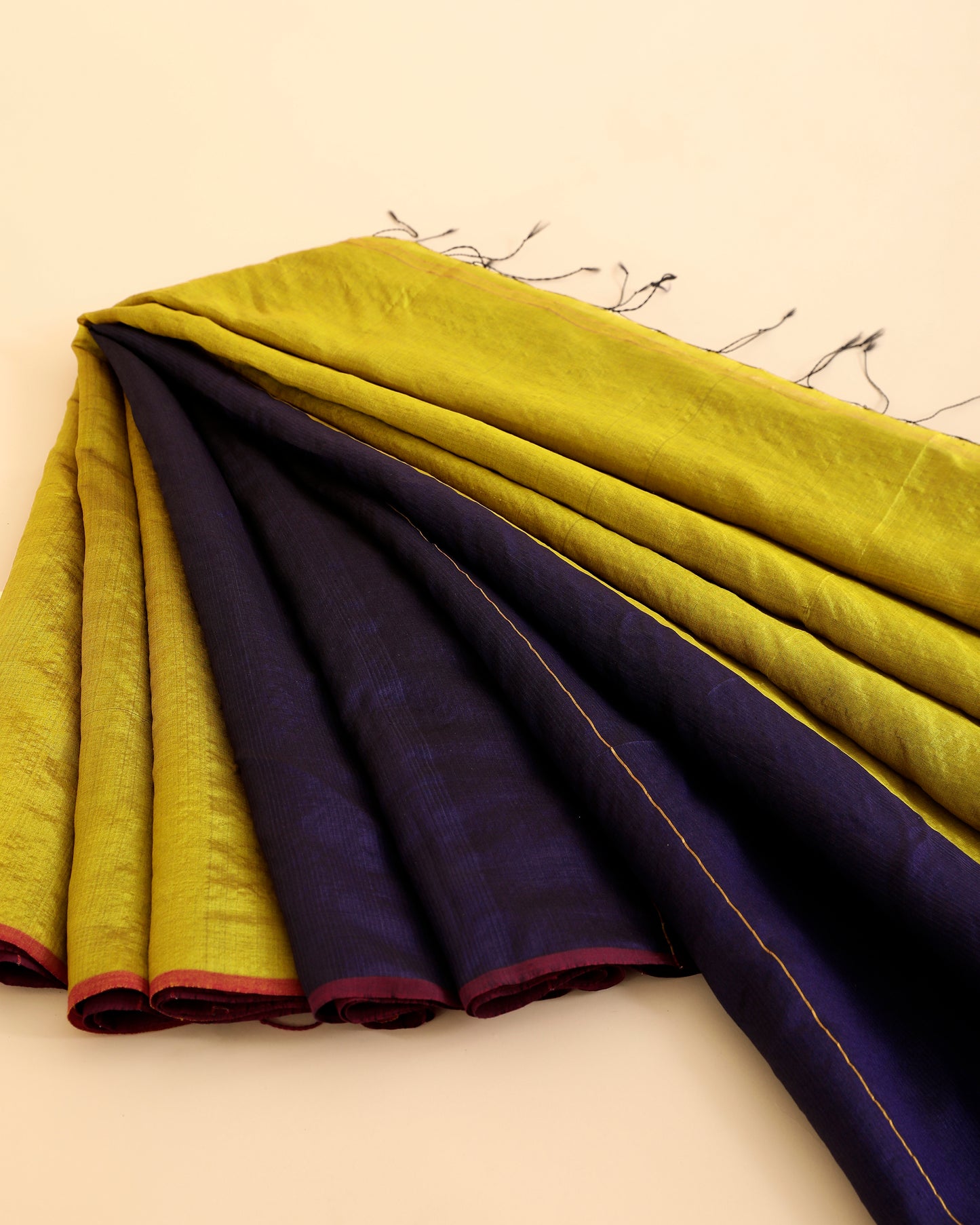 Charu Golden Blue Saree