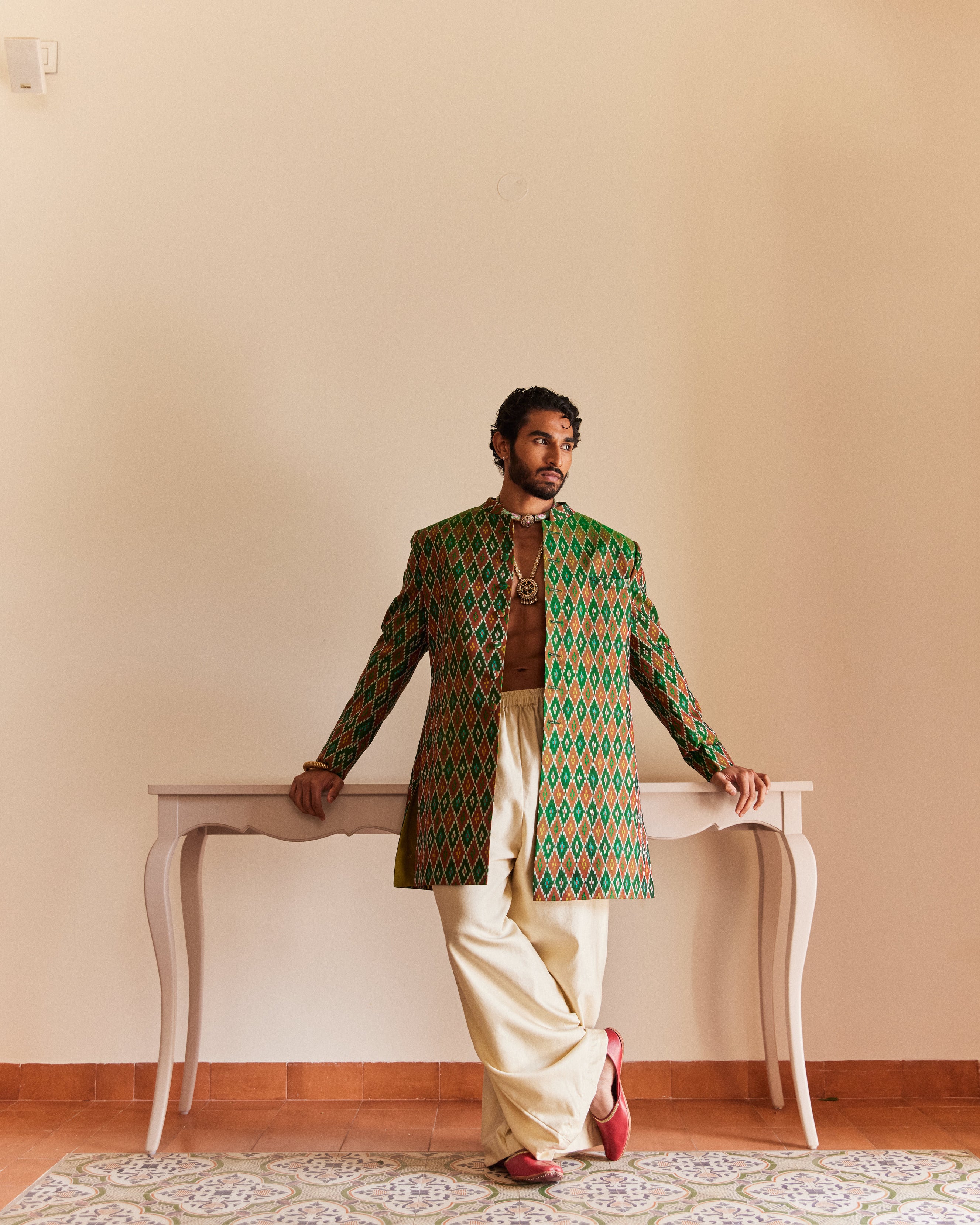 Barfi Green Achkan