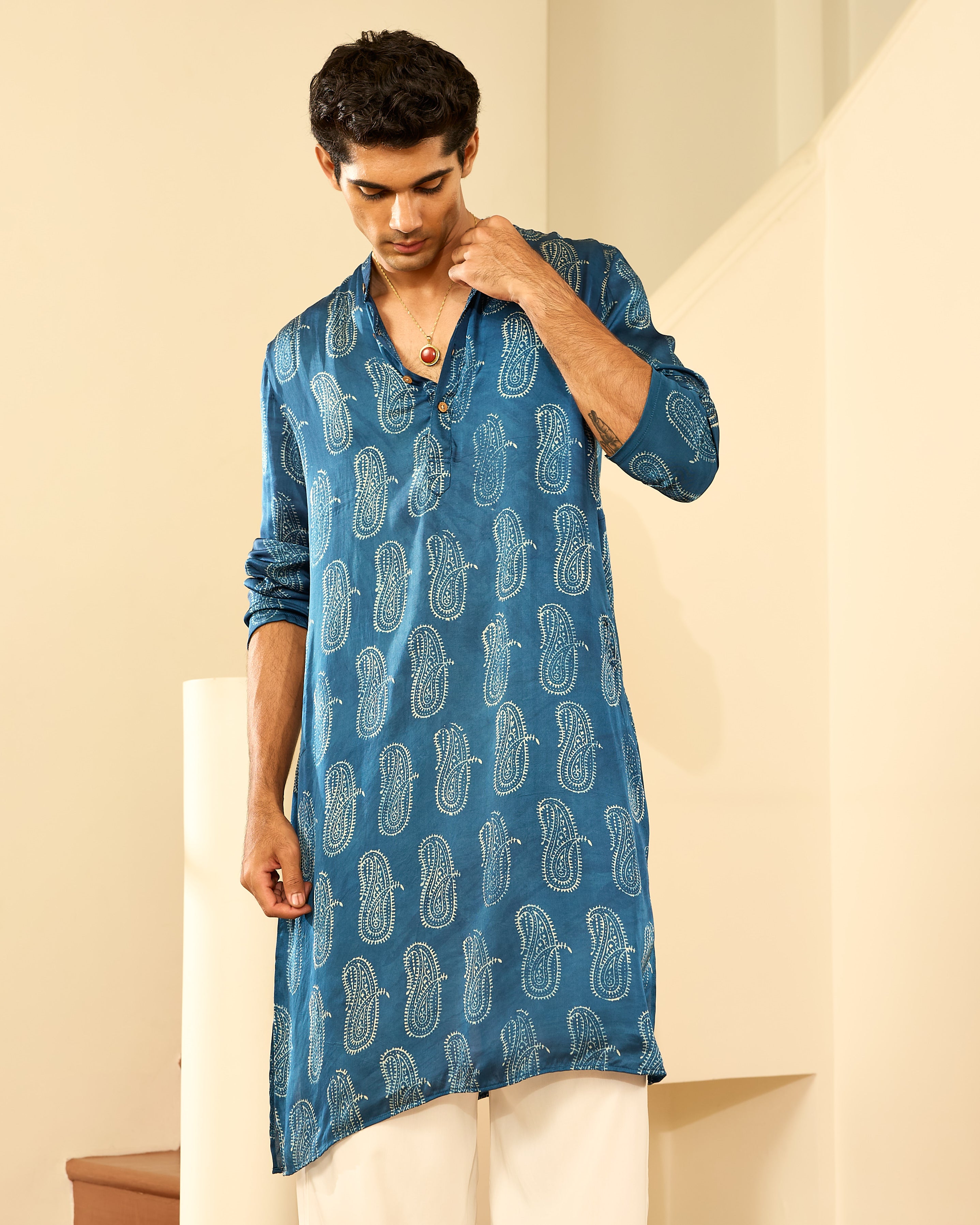 Kairi Ajrakh Kurta