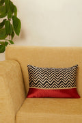 Vichi Red Mashru Ajrakh Rectangle Cushion Cover