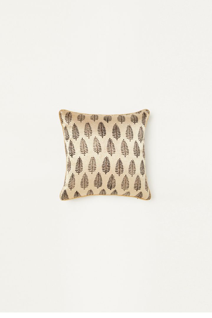 Panna Mashru Ajrakh Square Cushion Cover