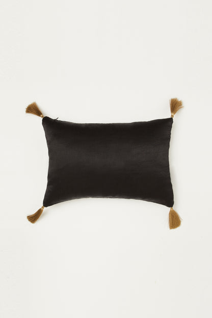 Darakht Black Velvet Ajrakh Rectangle Cushion Cover