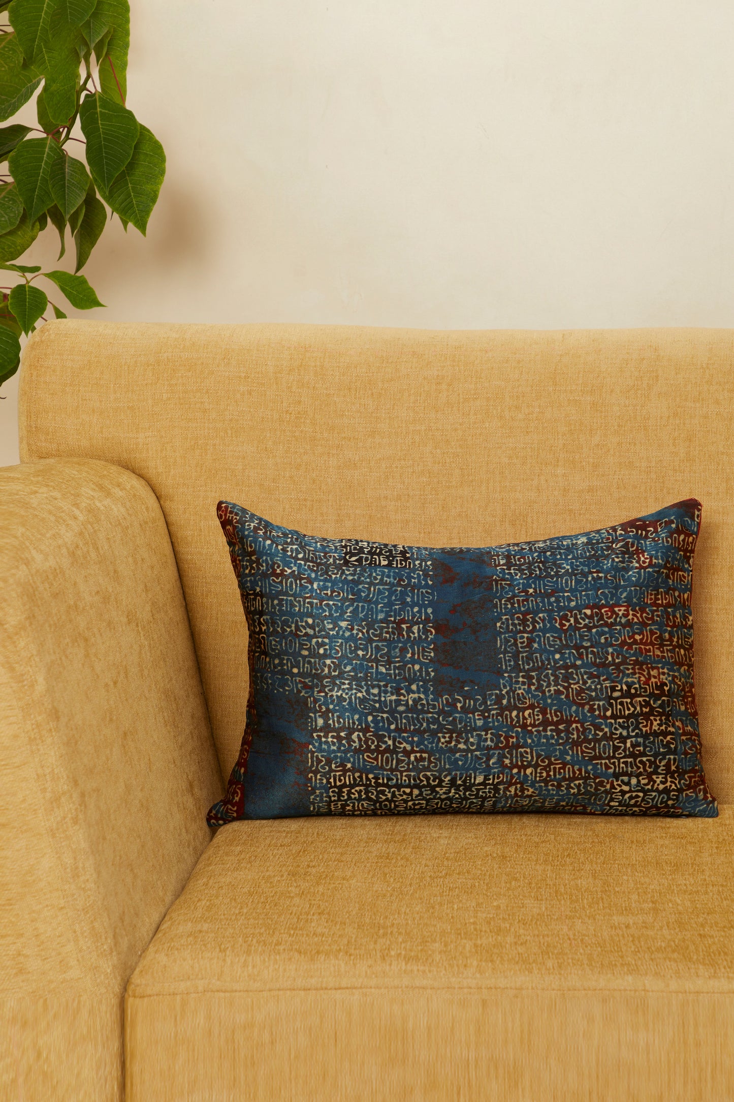 Sanjaal Mashru Ajrakh Rectangle Cushion Cover