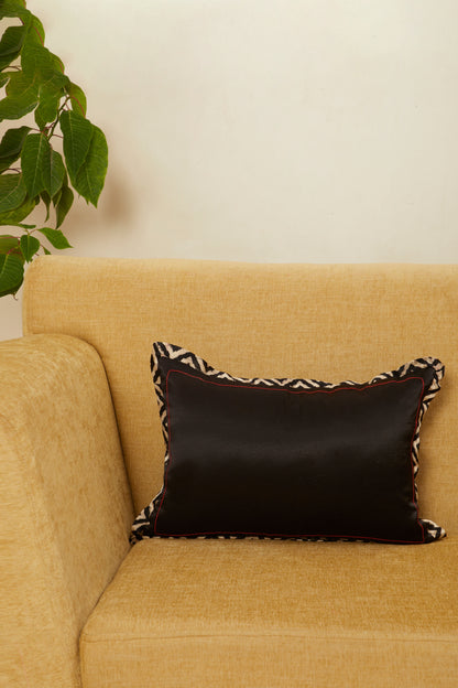 Aakaar Mashru Ajrakh Rectangle Cushion Cover