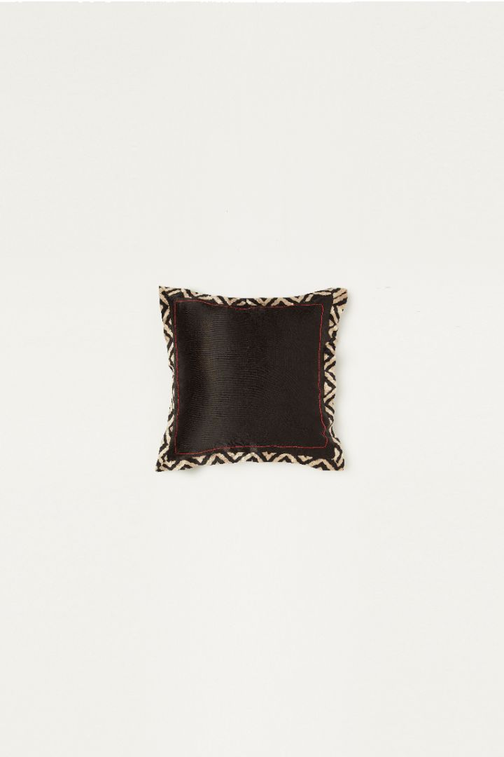 Aakaar Mashru Ajrakh Square Cushion Cover